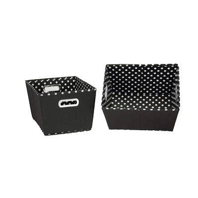 Household Essentials Polka Dot Fabric Tapered Storage Bins, 2ct.