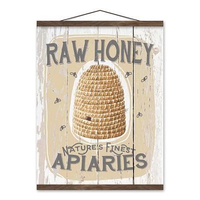 Raw Honey Teak Hanging Canvas