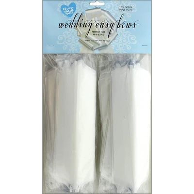 Morex Ribbon 8" White Wedding Easy Bows, 12ct.