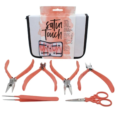 The Beadsmith® Satin Touch™ Coral 6 Piece Tool Set