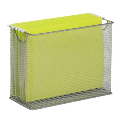 Silver Mesh Desktop File Organizer