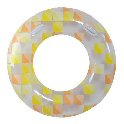 47" Yellow & Orange Mosaic Inflatable Pool Ring Float