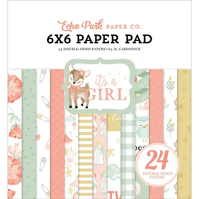 Echo Park Double-Sided Paper Pad 6" x 6" 24 ct. It's A Girl