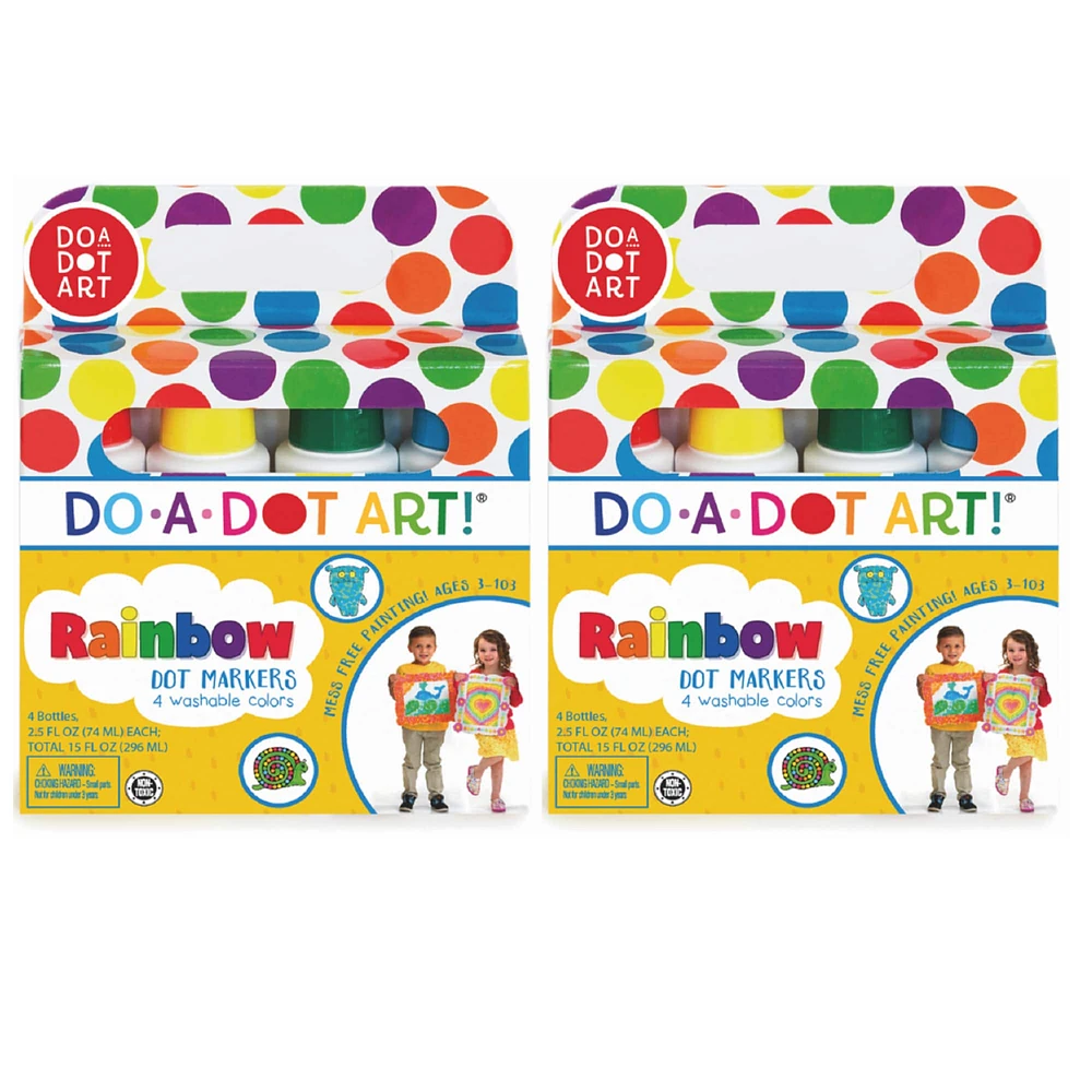 Do-A-Dot Art® Washable Rainbow Dot Markers, 2 Packs of 4