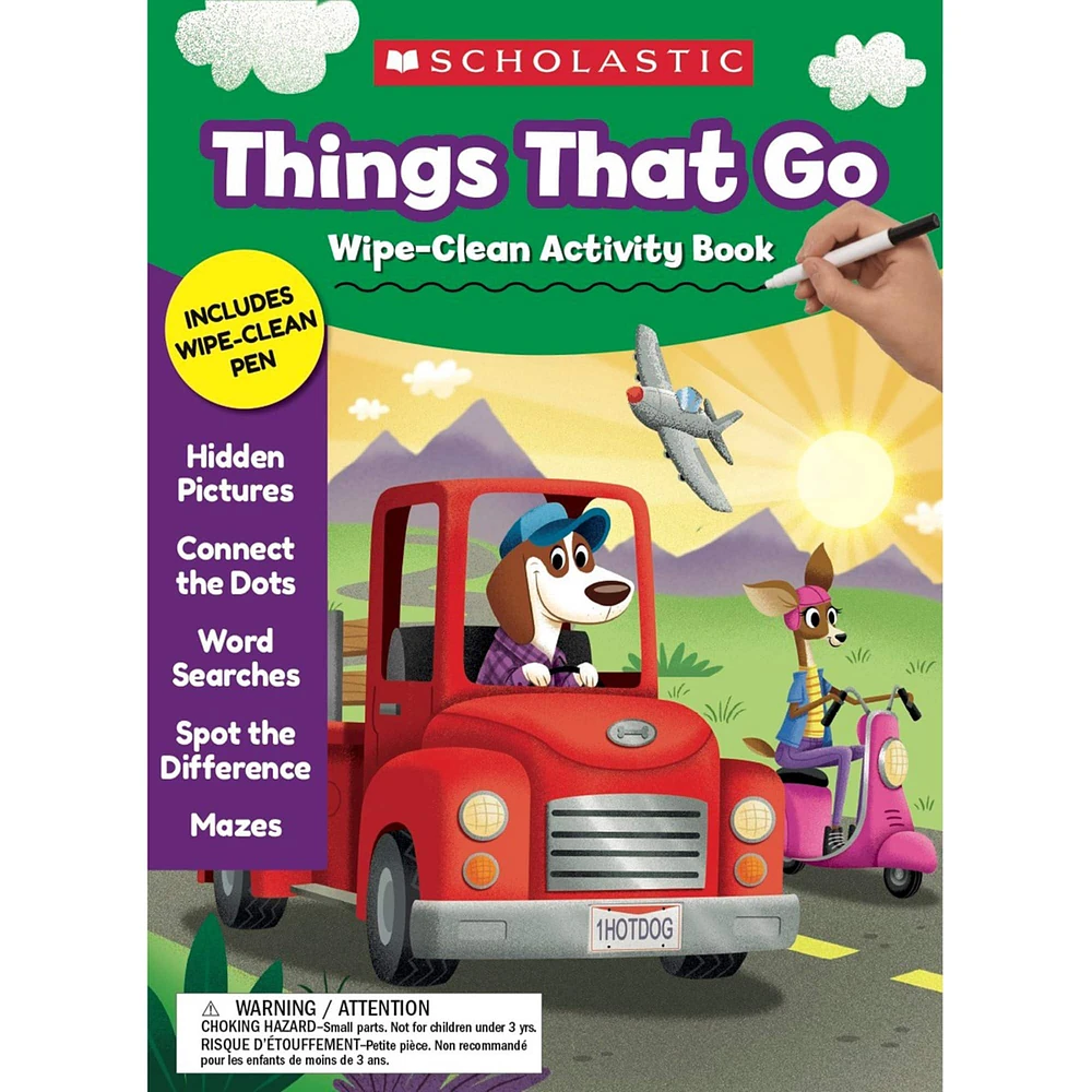 Scholastic® Things That Go Wipe-Clean Activity Book