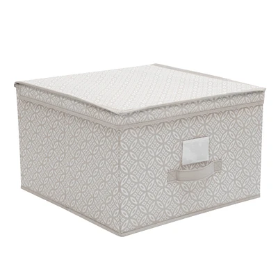 Simplify Jumbo Gray Boho Storage Box