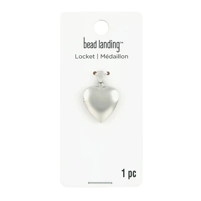 12 Pack: Rhodium Heart Locket by Bead Landing™