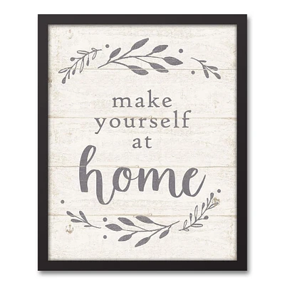 Make Yourself at Home 16" x 20" Black Framed Canvas