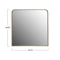 Brass Finish Square Metal Framed Wall Mirror