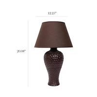 Simple Designs 20" Textured Stucco Curvy Ceramic Table Lamp