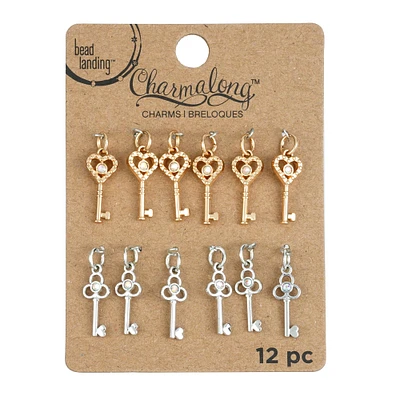 Charmalong™ Gold & Rhodium Key Charms by Bead Landing™