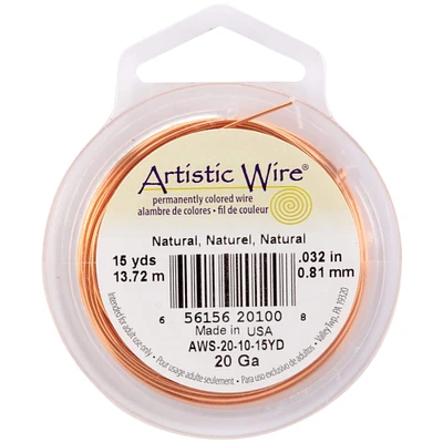 Artistic Wire® 20 Gauge Natural Permanent Colored Wired, 15yd.