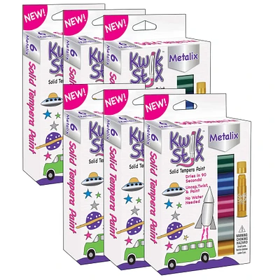 Kwik Stix™ 6 Metallic Color Solid Tempera Paint Stick Set, 6ct.