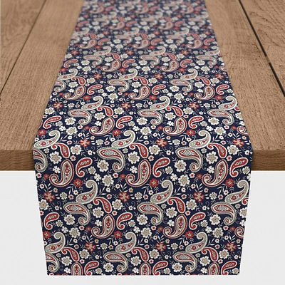 Patriotic Paisley Poly Twill Table Runner