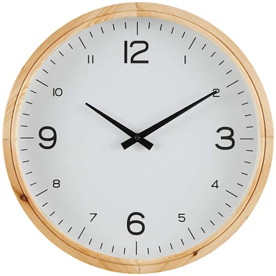 16" Light Brown Framed Wall Clock