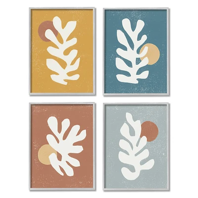 Stupell Industries Fluid Matisse Inspired Plants Abstract Organic Shapes in Gray Frame Wall Art