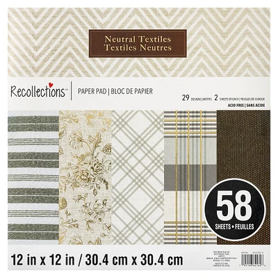 Neutral Textiles Paper Pad by Recollections™, 12" x 12"