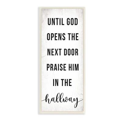 Stupell Industries God Opens the Door Phrase Wooden Wall Plaque