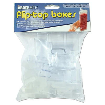 The Beadsmith® 1.875" Flip Top Rectangle Storage Boxes, 20ct.