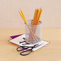 Design Ideas® MeshWorks® 4" Silver Epoxy Coated Steel Pencil Cup