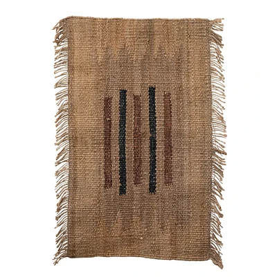 Bohemian Woven Jute & Leather Wall Hanging