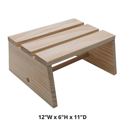 S&S Worldwide® Unfinished 12" x 6" Wooden Slat Stool
