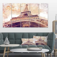 Designart - Paris Paris Eiffel TowerParis Postcard Design