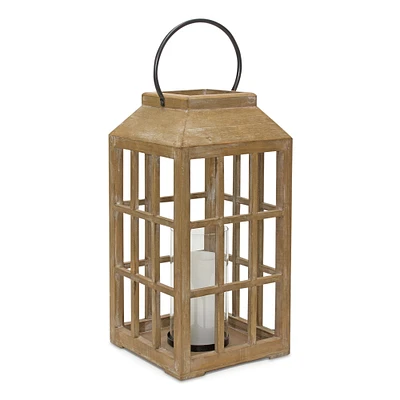 22.5" Weathered Wooden Lantern