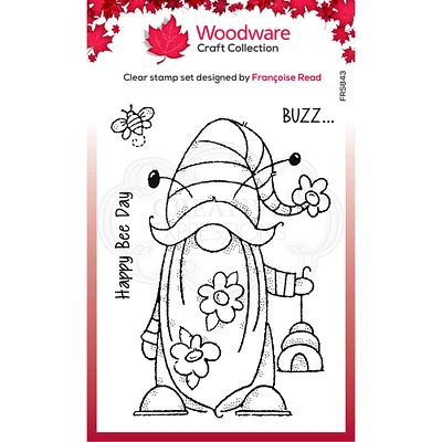 Woodware Bee Gnome Clear Stamp Set
