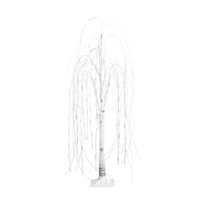 4ft. Pre-Lit White Weeping Willow Artificial Christmas Tree, Warm White LED Lights