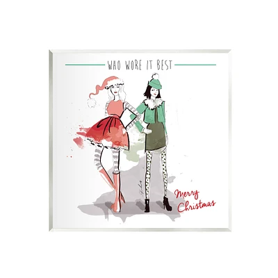 Stupell Industries Who Wore It Best Christmas Fashion Wall Plaque Art