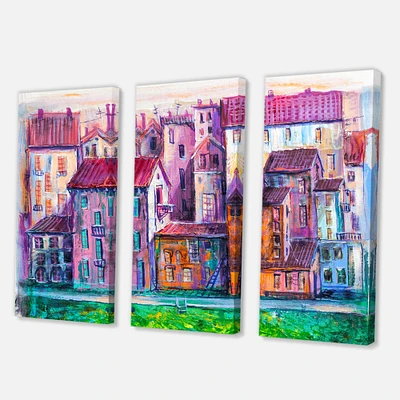 Designart - Street With Colorful Old Homes