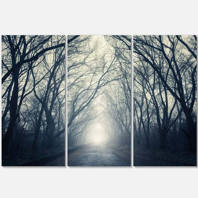 Designart - Dark Autumn Forest in Fog