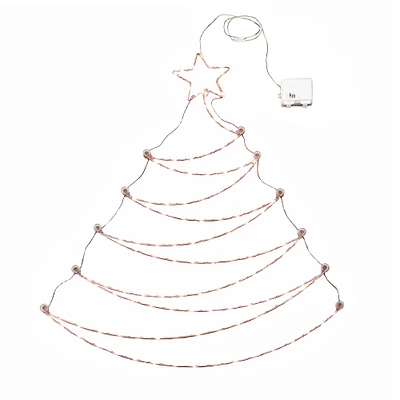 37" Pre-Lit LED Hanging Metal Wire Tree Decoration