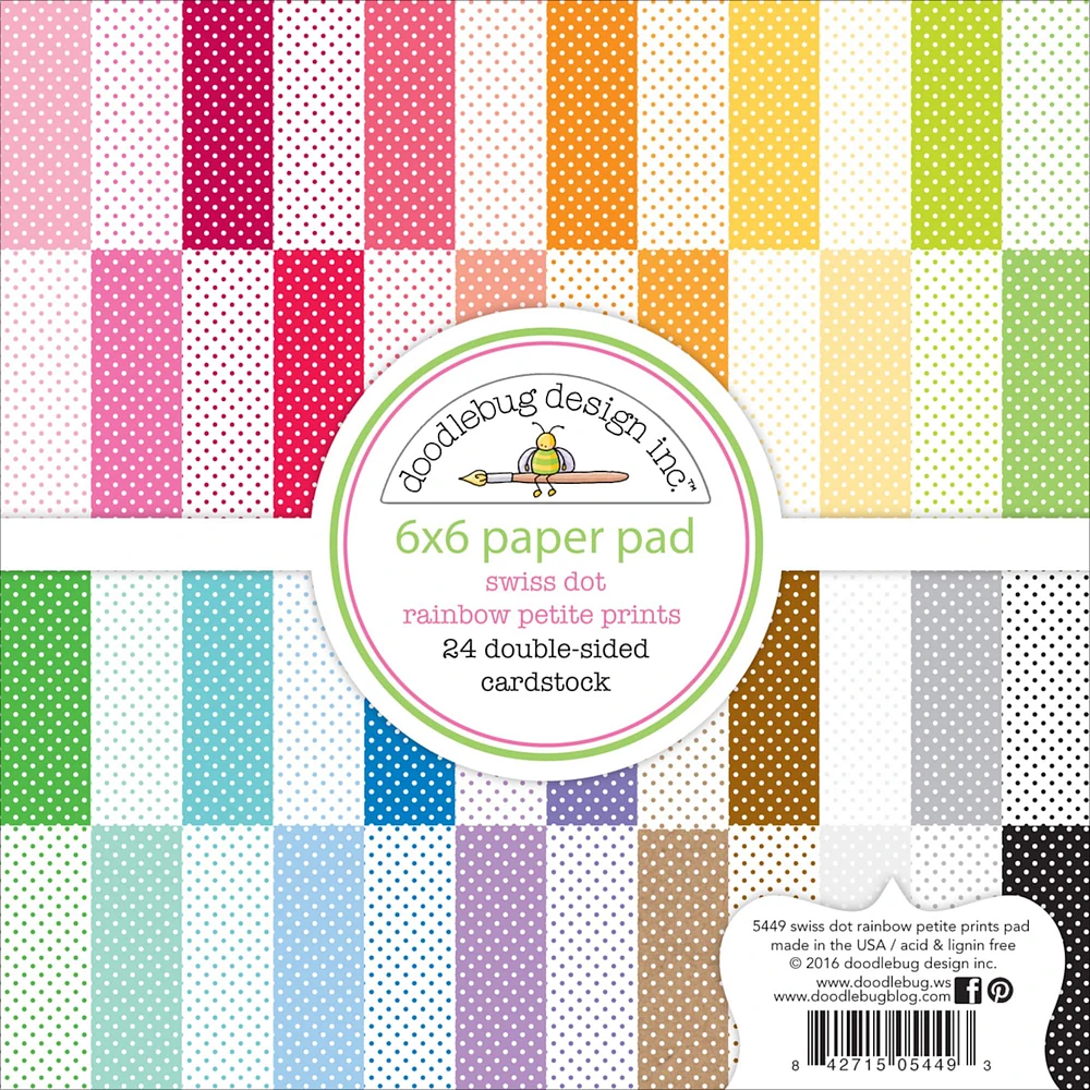 Doodlebug Design Inc.™ Petite Prints Swiss Dot Paper Pad, 6" x 6"