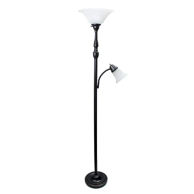 Lalia Home Torchiere Floor Lamp with Reading Light