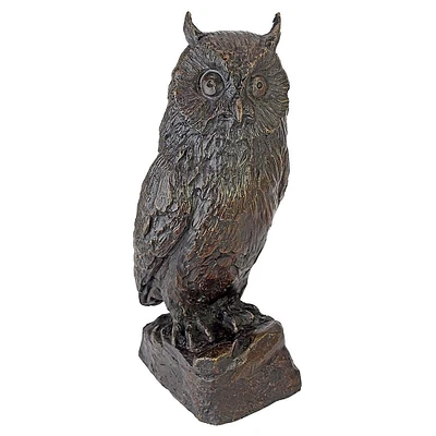 Design Toscano 14" The Wise Owl Bronze Garden Statue