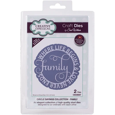 Creative Expressions Circle Sayings Family Craft Dies by Sue Wilson