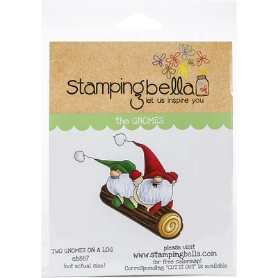 Stamping Bella Two Gnomes On A Log Cling Stamps