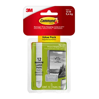 12 Packs: 12 ct. (144 total) 3M Command™ Narrow Picture Hanging Strips