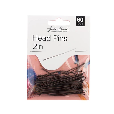 John Bead Must Have Findings 2" Head Pins