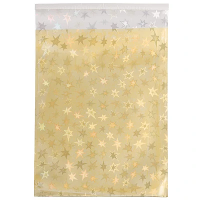 JAM Paper 6.25 x 7.875" Gold Stars Foil Open End Envelopes with Self Adhesive Closure, 25ct.