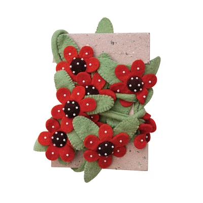 Hello Honey® Handmade Wool Felt Flower Garland with Beads, Multicolor