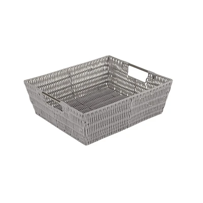 Simplify Shelf Storage Rattan Tote Basket