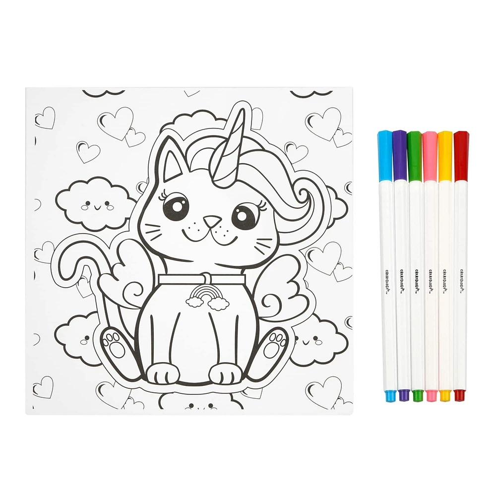 12 Pack: Kitty Coloring Board Kit by Creatology™