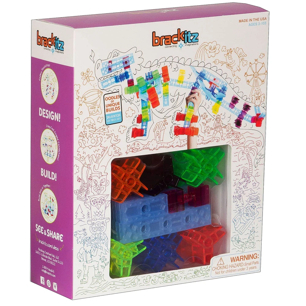 Brackitz Inventor 100 Piece Building Toy Set