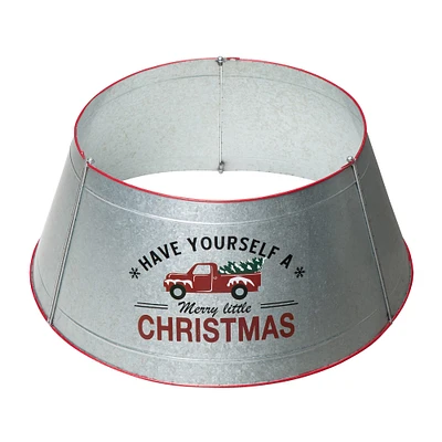 Glitzhome® Silver 26" Truck Metal Tree Collar