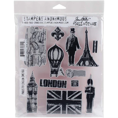 Stampers Anonymous Tim Holtz® Paris To London Cling Stamps