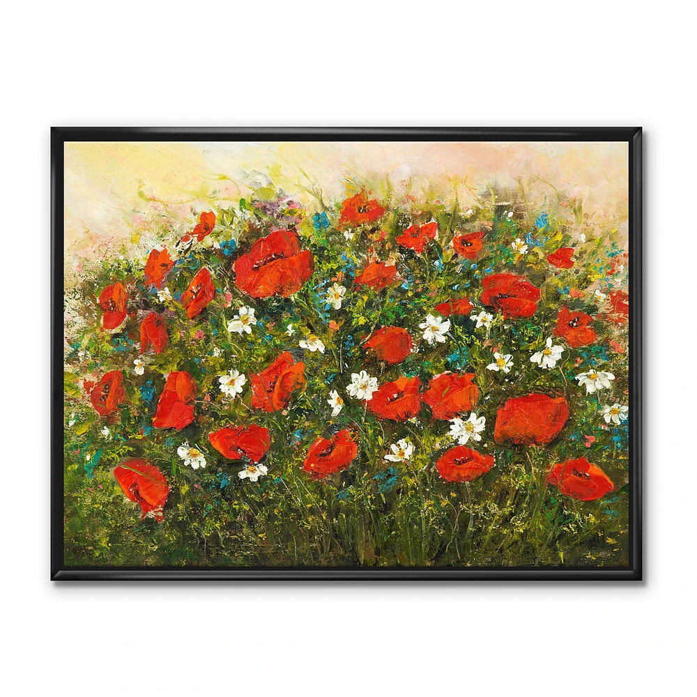 Designart - Blossoming Red Flower Fields