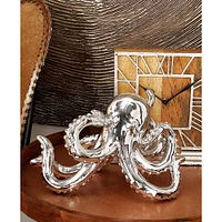 12" Silver Coastal Octopus Sculpture